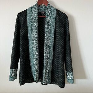 Chico’s Green Patterned Women's Lightweight Cardigan Sz 0
